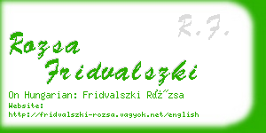 rozsa fridvalszki business card